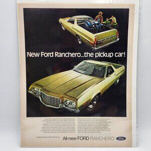 Vintage 1972 Ford Ranchero LIFE Magazine Print Ad The Pickup Car